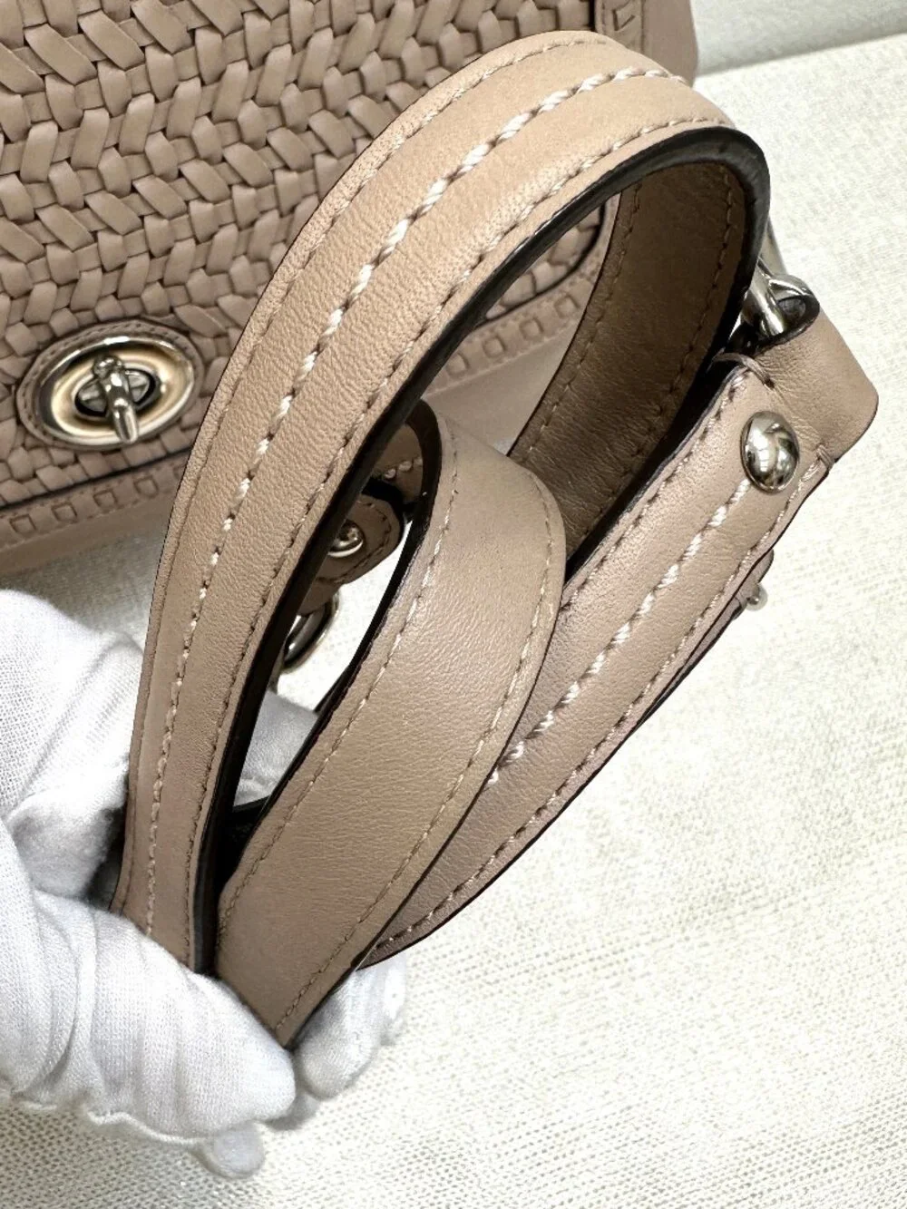 Coach Park Woven Leather Flap, style F23912 Tan Leather, satchel, NWOT - $548